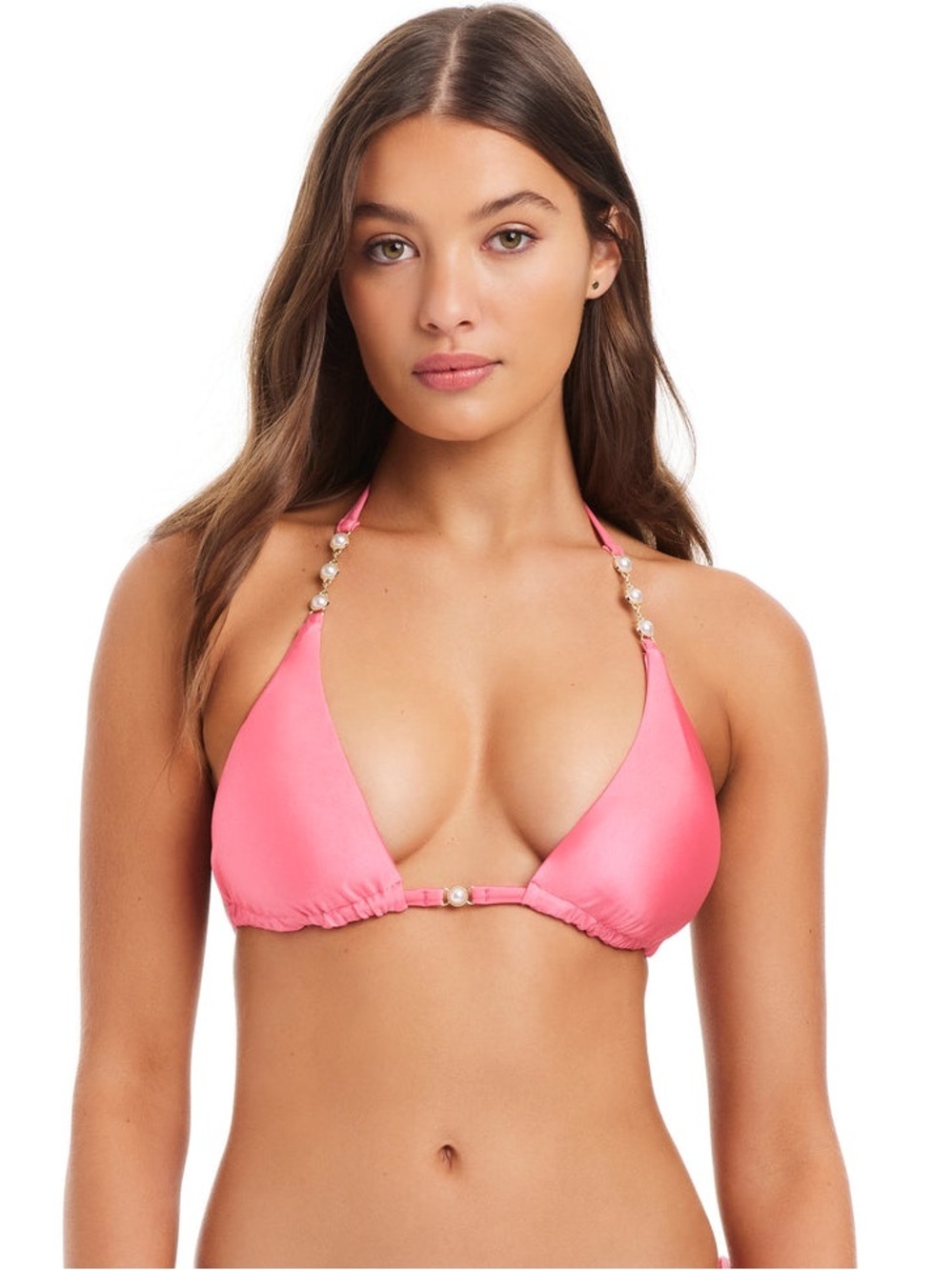 Red Carter Classic Beaded Triangle Bikini Top Size M